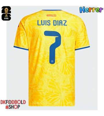 Colombia Luis Diaz #7 Hjemmebanetrøje VM 2026 Kort ærmer